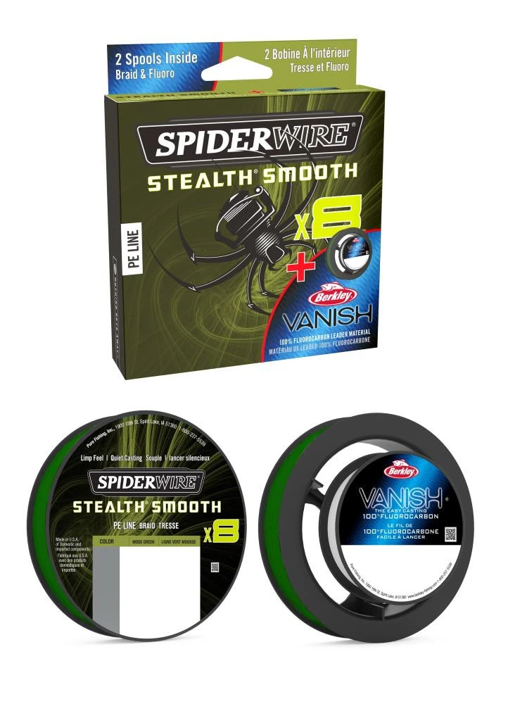SPIDERWIRE Stealth Smooth 8x Braid And FC Duo Spool 1 SPIDERWIRE Stealth Smooth 8x Braid And FC Duo Spool